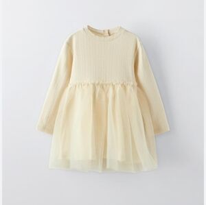 Zara Baby Combination Dress Shimmer New with Tags Size  12-18